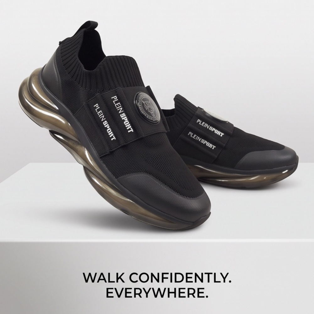 PLEIN SPORT 🇮🇹 MEN'S  BLACK COMFORT SNEAKERS